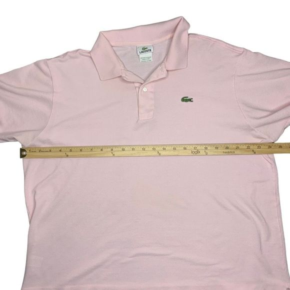Lacoste Men’s Size 7 XXL 2XL Pink Made in Peru Short Sleeve Polo Shirt - Picture 3 of 7